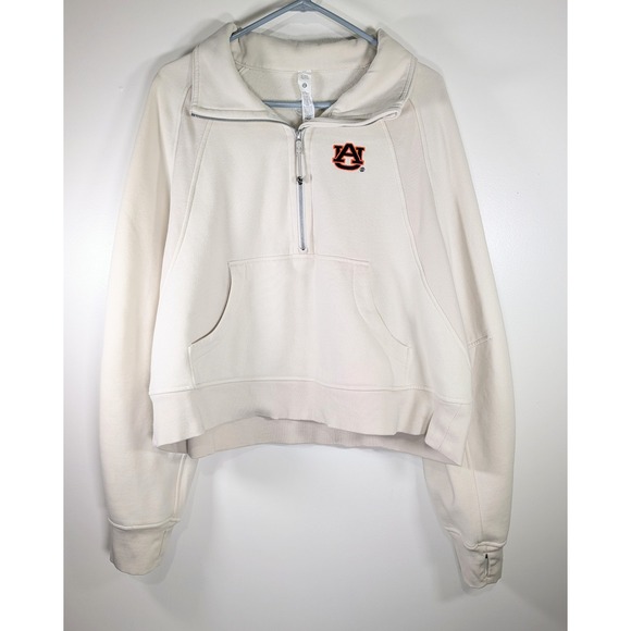 Lululemon Tops - Lululemon Auburn Tigers Scuba Oversized Half-Zip Hoodie Cream  XL/XXL LW3HW0S